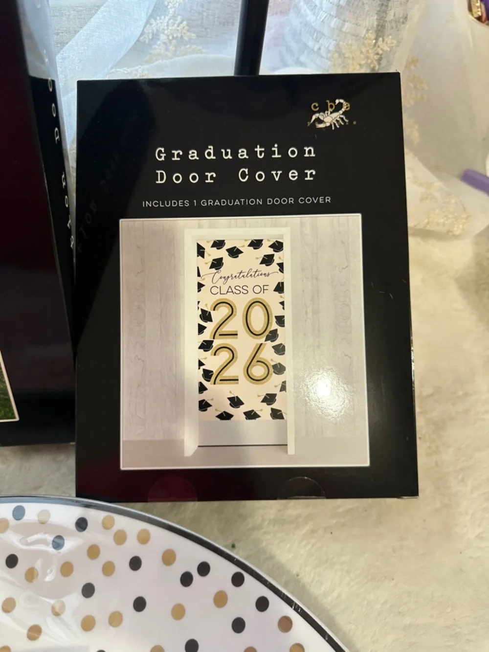 Graduation bundle outdoor balloon set, door cover, and 16” platters